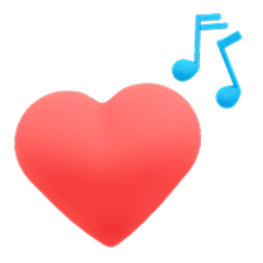 3D 하트와 음표 아이콘